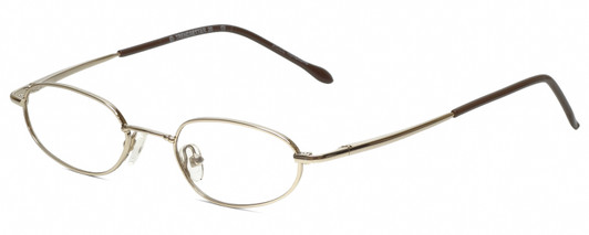 Profile View of Calabria Trendsetter 20 KIDS SMALL 45mm Designer Blue Light Reading Glasses Gold