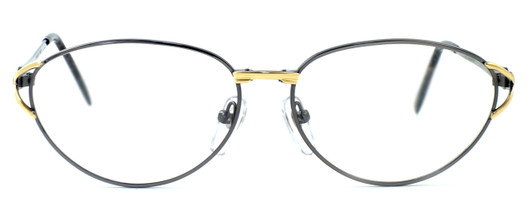 Front View of Fashion Optical Blue Light Blocking Reading Glasses Trudy in Gunmetal 54mm