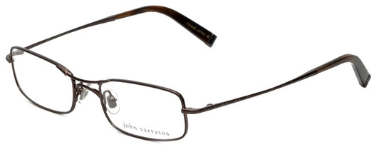 Profile View of John Varvatos Designer Blue Light Blocking Reading Glasses V105 in Brown 51mm Ne