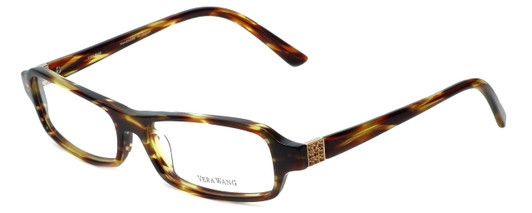 Profile View of Vera Wang Designer Blue Light Block Reading Glasses V147 Tortoise 52mm 20 Powers