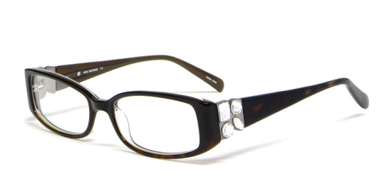 Profile View of Calabria Viv Designer Blue Light Blocking Reading Glasses 4022 in Dark Tortoise