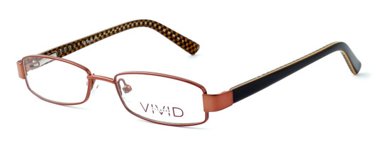 Profile View of Calabria Viv Kids 117 Designer Blue Light Blocking Reading Glasses in Brown 46mm