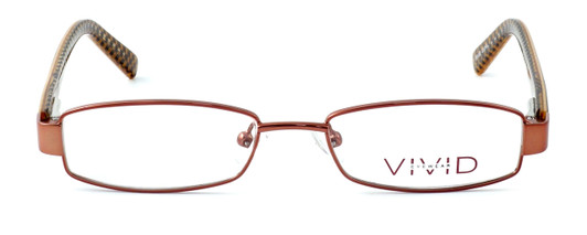 Front View of Calabria Viv Kids 110 Designer Blue Light Blocking Reading Glasses in Brown 45mm