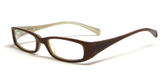 Profile View of Calabria Viv Kids 119 Designer Blue Light Blocking Reading Glasses in Brown 46mm