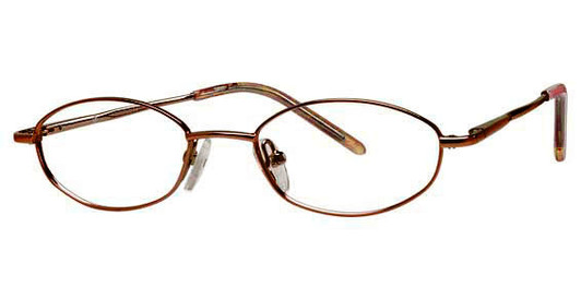 Profile View of Calabria Viv Kids Zaps 9 Designer Blue Light Blocking Reading Glasses in Brown N