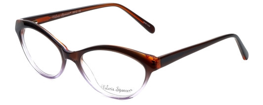 Profile View of Valerie Spencer Blue Light Blocking Glasses VS9312-BRN Brown/Lilac Crystal 53mm