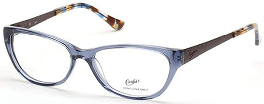 Profile View of Candies Designer Blue Light Block Reading Glasses CA0117-086 Transparent 53 mm N