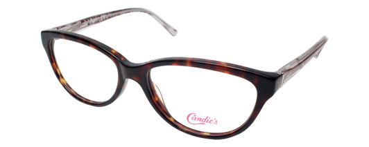 Profile View of Candies Designer Blue Light Blocking Reading Glasses Coral-TO in Tortoise 53 mm