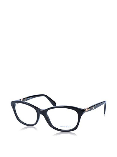 Profile View of Diesel Designer Blue Light Block Reading Glasses DL5088-A01 Black 53mm 20 Powers