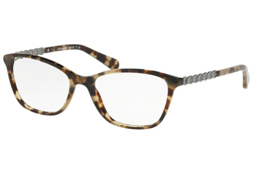 Profile View of Coach Blue Light Blocking Reading Glasses HC6121 in Grey Green Tortoise- 55 mm N