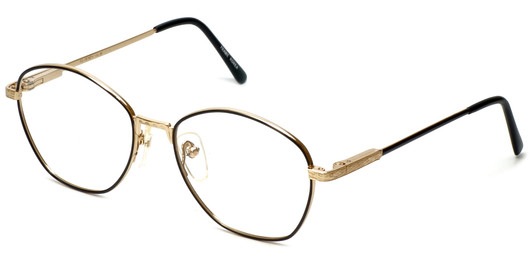 Profile View of Fashion Designer Blue Light Block Reading Glasses Yale Gold-Black 52mm 20 Powers