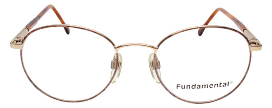 Calabria Designer Round/Oval Reading Glasses Fundamental Gold 52mm Made in Italy :: Rx Single Vision