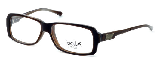 Profile View of Bolle Dreux Designer Progressive Blue Light Blocking Glasses Brown Stripe 55mm