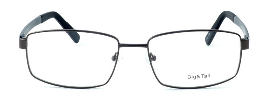 Front View of Big and Tall Progressive Lens Blue Light Reading Glasses Style 5-Gunmetal 58mm