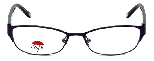 Front View of Silver Dollar Progressive Lens Blue Light Reading Glasses Café 3152 Violet 52mm