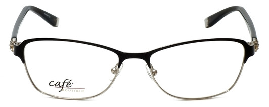 Front View of Silver Dollar Progressive Lens Blue Light Reading Glasses CB1025 in Caviar 53mm