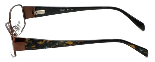 Side View of Calabria FL-65 Brown Progressive Lens Blue Light Reading Glasses 44mm 4 Powers Side View of Calabria FL-65 Brown Progressive Lens Blue Light Reading Glasses 44mm 4 Powers