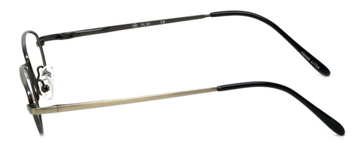 Side View of Calabria FlexPlus 62 Ant Gold Amber Progressive Lens Blue Light Reading Glasses