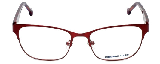 Profile View of Jonathan Adler Designer Progressive Lens Blue Light Glasses JA102-Red Red 55mm