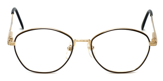 Front View of Regency Designer Progressive Blue Light Glasses Yale Gold-Black 52mm 4 Powers
