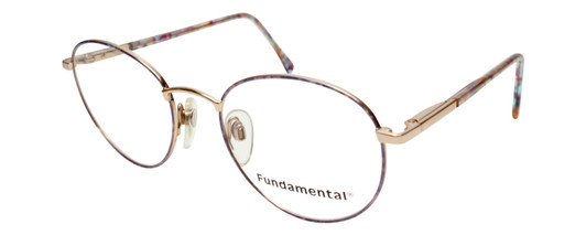 Profile View of Calabria Designer Round Blue Light Filter Reading Glasses Fundamental Lavender 5