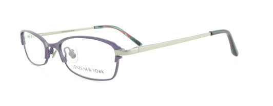 Profile View of Jones New York Designer Blue Light Block Reading Glasses J468 Purple 50mm w/Powe