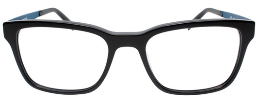 Front View of Converse Q306 Designer Reading Eye Glasses with Custom Left and Right Powered Lenses in Black Blue Unisex Rectangle Full Rim Acetate 52 mm