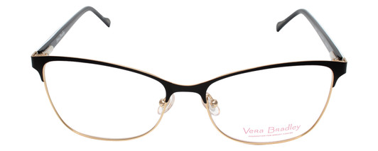 Front View of Vera Bradley SUZANA Cateye Reading Glasses Pretty Posies Floral Black Gold 55mm