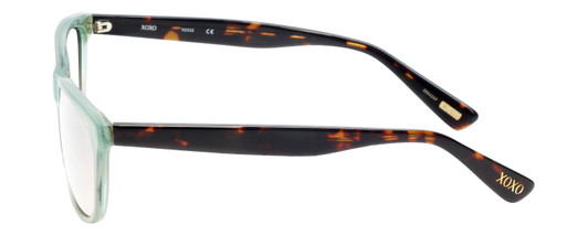 Side View of XOXO X2332 Designer Reading Eye Glasses in Blue Crystal Tortoise Havana Unisex Retro Full Rim Acetate 55 mm
