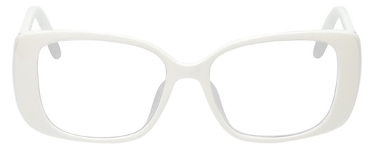 Front View of Guess GU7631 Designer Reading Eye Glasses in White Ladies Butterfly Full Rim Acetate 53 mm