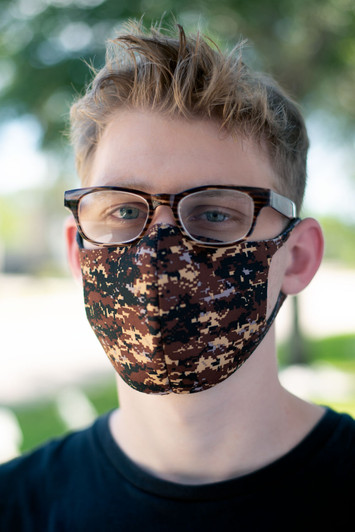 Calabria Mens Brown Camo Mask&Matching Drew Smoke Designer Eyeglasses w/Retainer