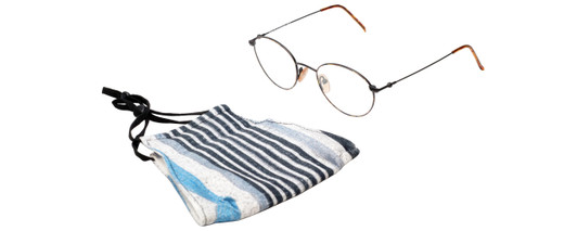 Calabria Men Navy Blue Stripe Mask&Match Sebastian Tortoise Eyeglasses &Retainer