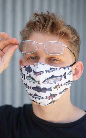 Calabria Men Fish Safety Mask&Matching 754 Silver Designer Eyeglasses w/Retainer