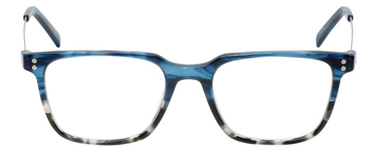 Front View of Eyebobs Above Board Unisex Square Reading Glasses Blue Grey Tortoise Havana 50mm