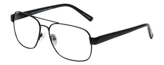 Profile View of Eyebobs Big Ball Designer Reading Eye Glasses in Gun Metal Black Unisex Aviator Full Rim Metal 56 mm