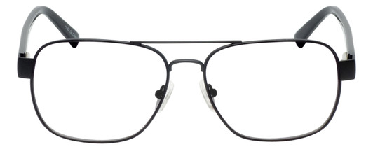 Front View of Eyebobs Big Ball Designer Reading Eye Glasses with Custom Left and Right Powered Lenses in Gun Metal Black Unisex Aviator Full Rim Metal 56 mm