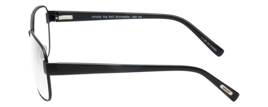 Side View of Eyebobs Big Ball Designer Reading Eye Glasses with Single Vision Prescription Rx Lenses in Gun Metal Black Unisex Aviator Full Rim Metal 56 mm