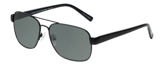 Profile View of Eyebobs Big Ball Designer Polarized Sunglasses with Custom Cut Smoke Grey Lenses in Gun Metal Black Unisex Aviator Full Rim Metal 56 mm