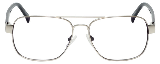 Front View of Eyebobs Big Ball Designer Reading Eye Glasses in Gun Metal Silver Unisex Aviator Full Rim Metal 56 mm