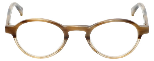 Front View of Eyebobs Board Stiff Ladies Reading Glasses Brown Horn Marble Crystal Fade 42 mm