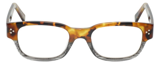 Front View of Eyebobs Bossy Designer Reading Eye Glasses with Prescription Bi-Focal Rx Lenses in Tortoise Havana Brown Gold Black Unisex Square Full Rim Acetate 51 mm