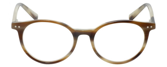 Front View of Eyebobs Case Closed Ladies Designer Reading Glasses Brown White Horn Marble 47mm