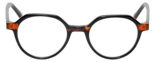 Front View of Eyebobs Cheap Therapy Round Designer Reading Glasses Black Red Tort Havana 45 mm