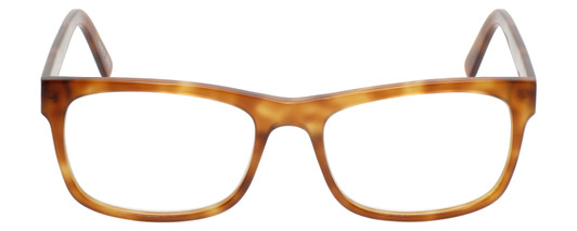 Front View of Eyebobs Full Zip Designer Reading Eye Glasses with Prescription Bi-Focal Rx Lenses in Light Brown Gold Tortoise Crystal Unisex Square Full Rim Acetate 57 mm