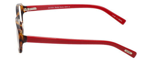 Side View of Eyebobs Hanky Panky Ladies Cateye Reading Glasses Tortoise Brown Gold Red 52 mm