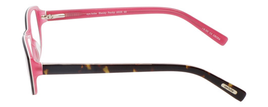 Side View of Eyebobs Hanky Panky Ladies Cateye Reading Glasses Tortoise Brown Gold Pink 52 mm