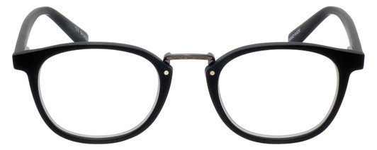 Front View of Eyebobs Hung Jury Unisex Oval Full Rim Designer Reading Glasses Matte Black 47mm