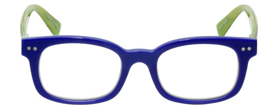 Front View of Eyebobs Losing It Designer Reading Eye Glasses with Single Vision Prescription Rx Lenses in Purple Crystal Marble Green Ladies Square Full Rim Acetate 48 mm