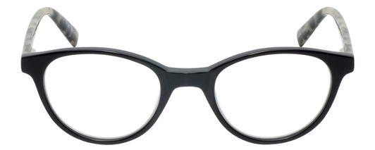 Front View of Eyebobs Miss Judged Designer Reading Eye Glasses with Single Vision Prescription Rx Lenses in Black Marble Tortoise Havana Grey Ladies Cateye Full Rim Acetate 47 mm