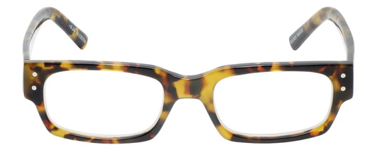 Front View of Eyebobs Peckerhead Designer Reading Glasses Dark Tortoise Havana Brown Gold 50mm